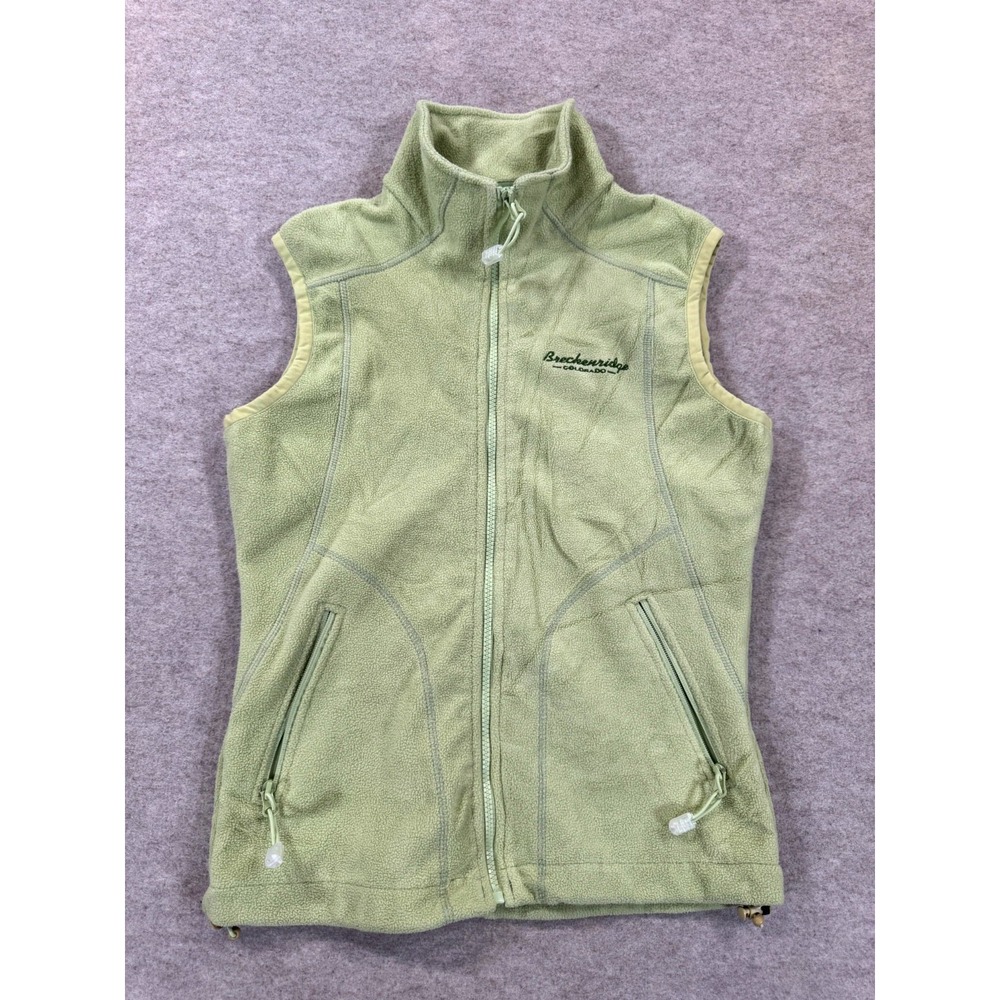 Out Fitter Fleece Vest Womens XS Mint Green Breckenridge Embroidered Full Zip